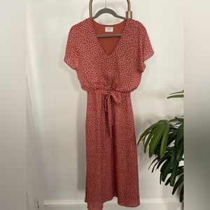 Blush pink polka dot dress